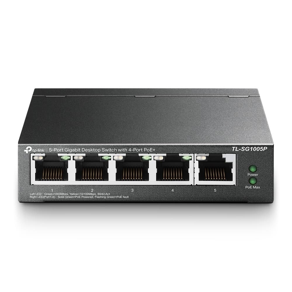 5-портов 10/100/1000 Mbps Desktop Switch с 4-порта PoE+