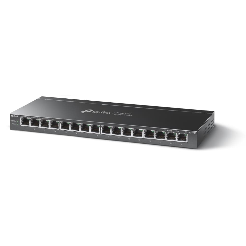 16-портов Gigabit Desktop Switch с 16-Port PoE+