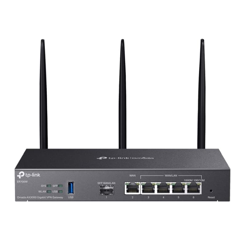 Gigabit AX3000 WiFi 6 VPN Gateway, 1 Gigabit SFP slot and 5 Gigabit RJ45 ports