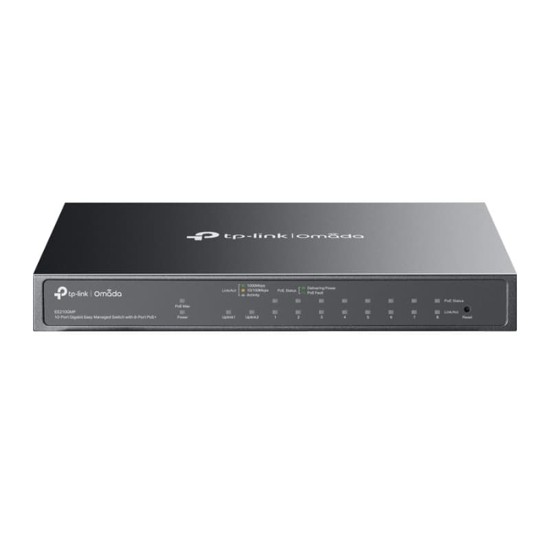 10-Port Gigabit Easy Managed Switch with 8-Port PoE+ Omada by TP