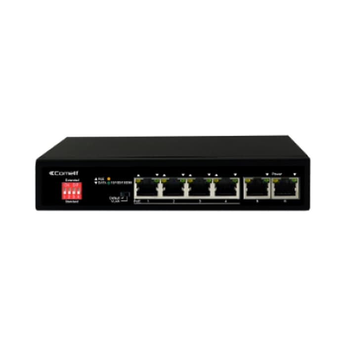 PoE мрежов суич, 4 порта + 2 Gigabit uplink, 10/100/1000 Mbps