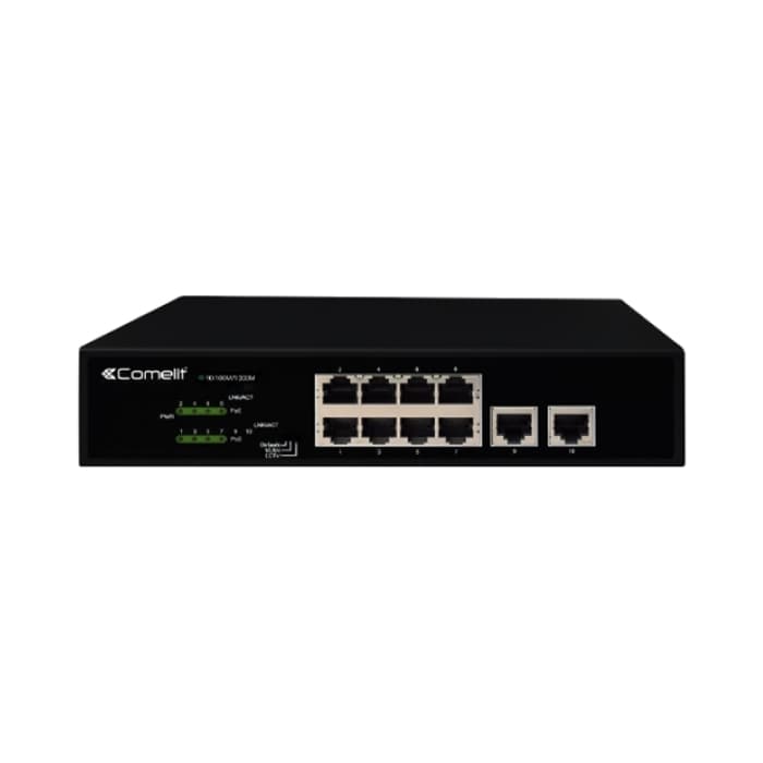 PoE мрежов суич, 8 порта + 2 uplink (Gigabit Ethernet)