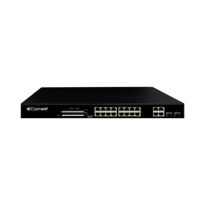 PoE мрежов суич, 16 порта + 4 uplink + 2 SFP, гигабитов