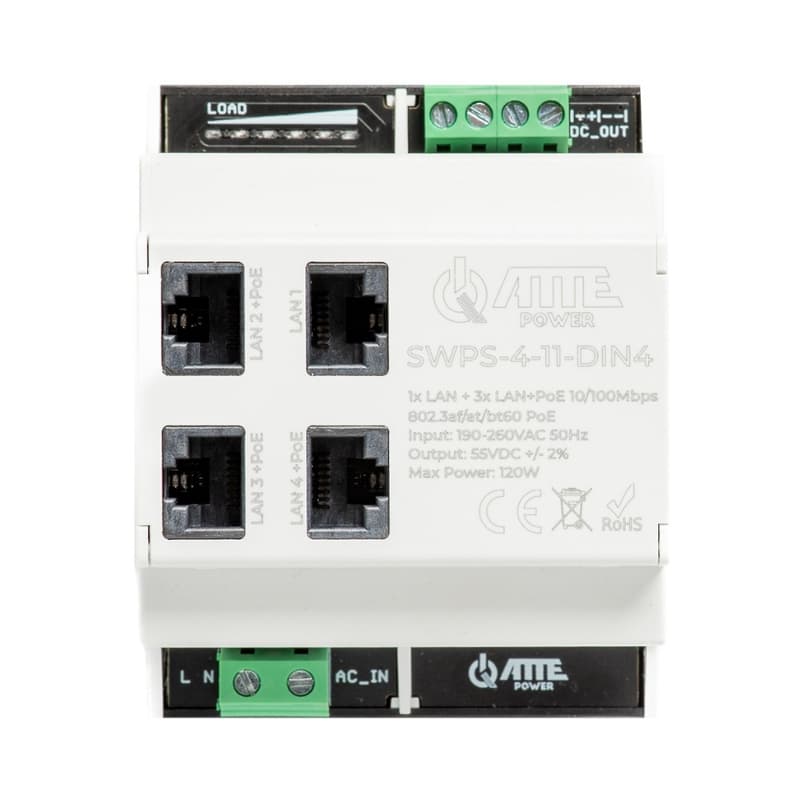 3 PoE порта, 1 UpLink порт